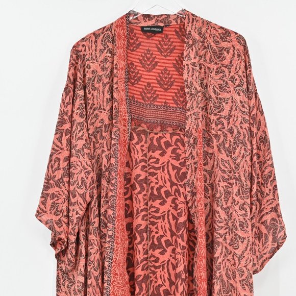 SISSEL EDELBO Anthropologie Floral Maxi Duster Kimono Cardigan Womens Size M/L - Picture 3 of 9
